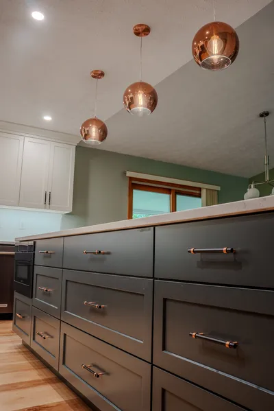 Kitchen island and dining area remodel in Bloomington, IN